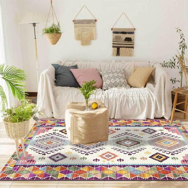 

carpets retro geometric decor bedroom bedside area rugs persian ethnic style livingroom sofa table non-slip floor mat study room carpet