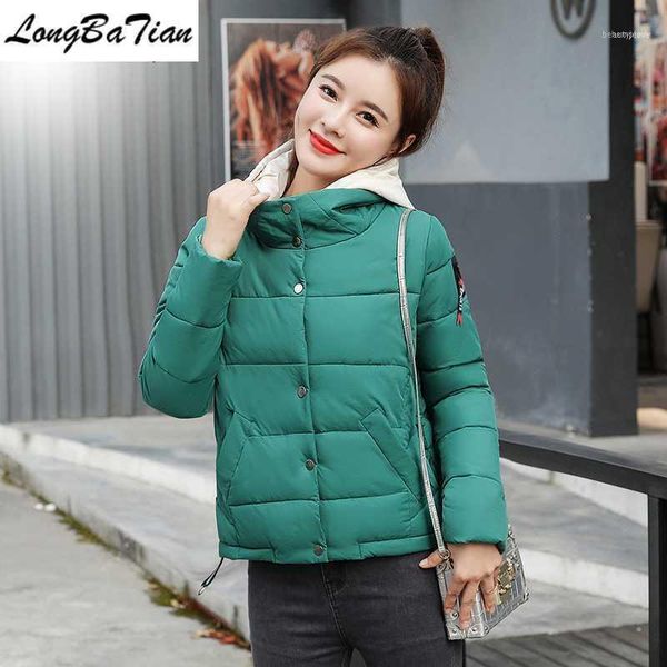 

women's down & parkas 2021 autumn and winter coat hooded warm parka short female student fashion cotton padded jacket1, Black