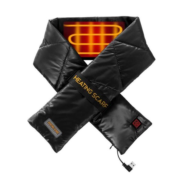 

winter heating scarf soft comfortable usb electric neck wrap fever cervical compress guard bib cycling caps & masks, Black