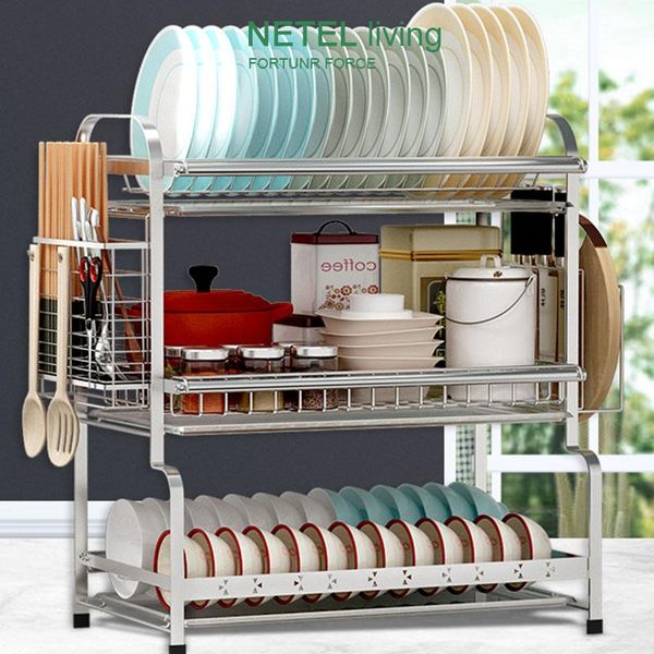 

hooks & rails for kitchen counter netel rack dish drying 304 stainless steel shelf organizer , cutting board holder and drai