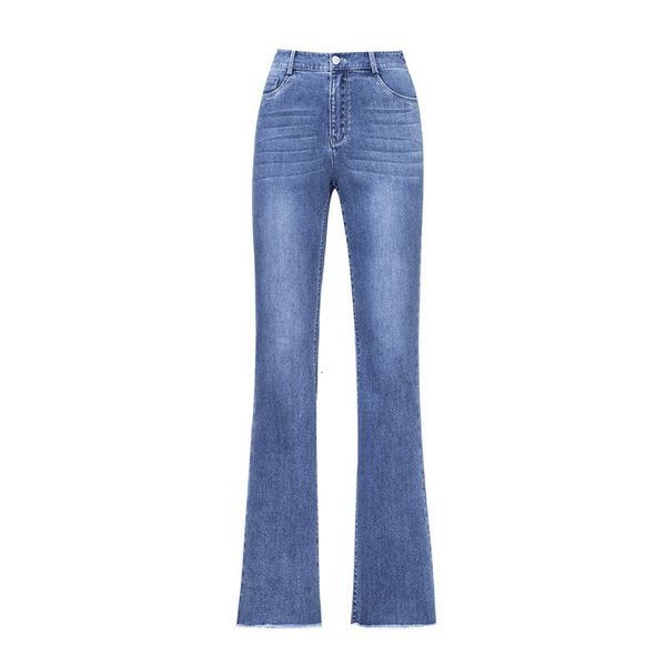 

jeans women's brem pants spring/summer 2020 new waist high-waisted stretch-waisted elastic waistbands, Blue