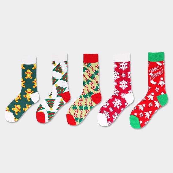 

men's socks combed cotton autumn and winter stockings christmas gifts leisure funny tree animal creative high tube, Black