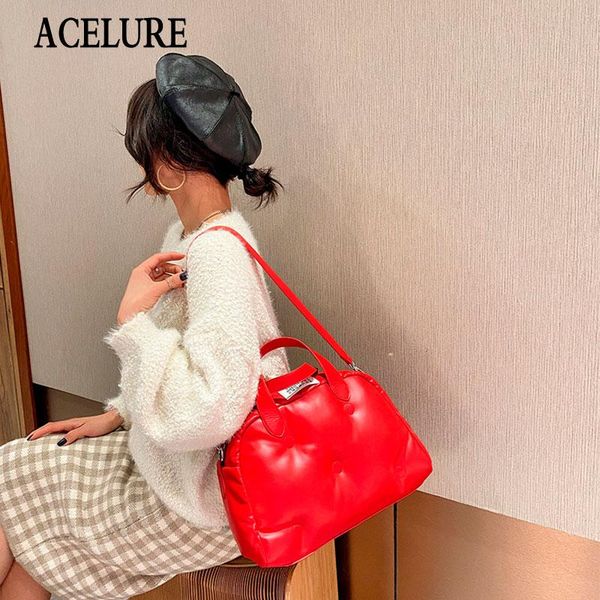 

space cotton female handbag casual fashion solid color shoulder bag designer padded messager crossbody for women cross body