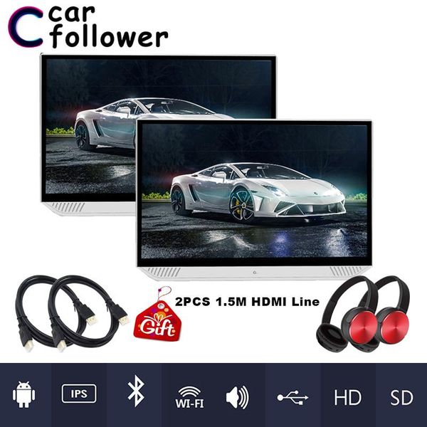 

car video 13.3 inch hd 1080p ultra-thin screen android 9.0 mp5 player headrest monitor support wifi/bluetooth/fm/hdmi/usb/sd dvd auto