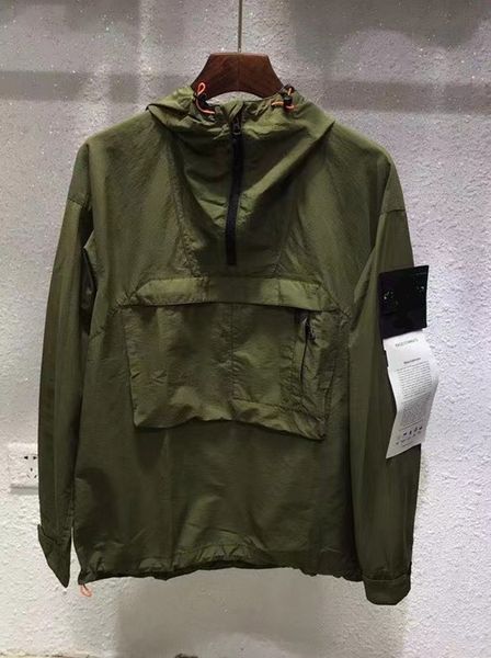 

designer mens hoodie stone spring autumn coat windrunner fashion hooded hoodies island sports windbreaker casual zipper coats man outerwear, Black