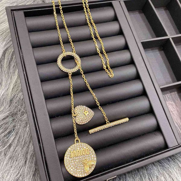 

designer jewelry 2021 new fashion personality heart necklace l94c, Black