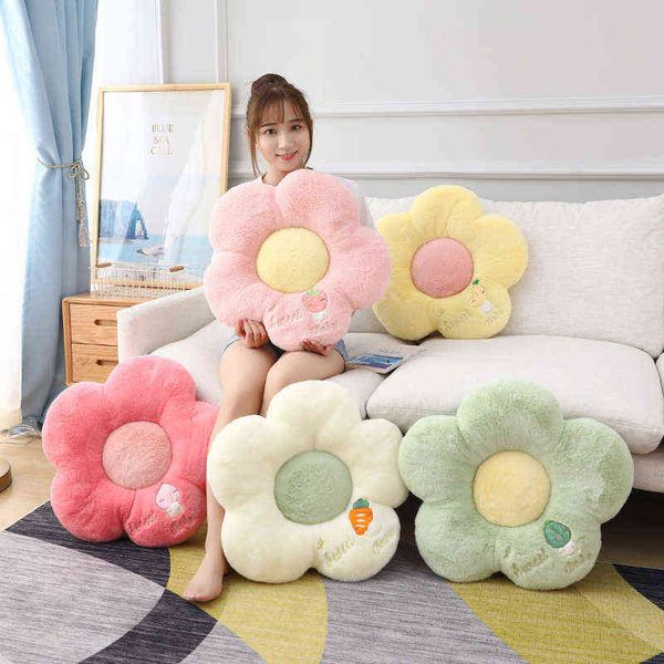 

plush flower mat stuffed lifelike flower shape baby kids home playmat stuffed soft plant flower throw pillow cushion home decor aa220314