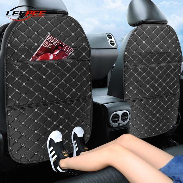 

car organizer leepee storage bag seat back protector anti kick dirt-proof pad collection style pu leather accessories interior universal