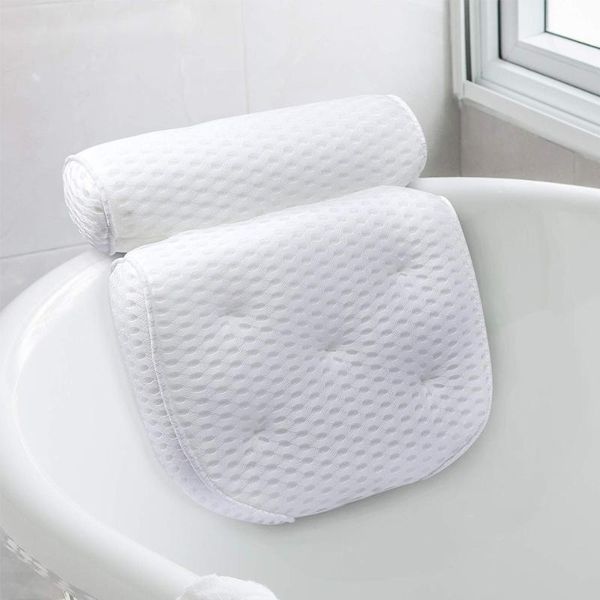 

breathable 3d mesh spa bath pillow with suction cups neck and back support for home tub bathroom accessories other & toilet supplies
