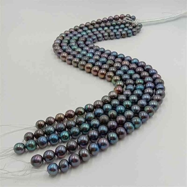 

16 inch ,10-11mm black ,100% freshwater loose pearl with round shape, high luster in strand