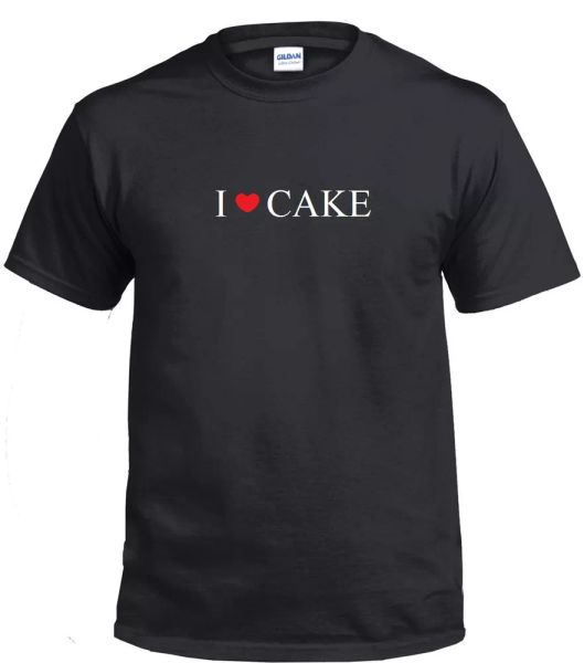

i heart cake sweet baked dessert frosting love t-shirt cotton s - 5xl, White;black