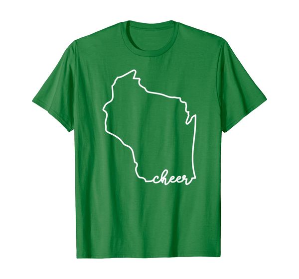 

State of Wisconsin Outline with Cheer Script ACJ449b T-Shirt, Mainly pictures