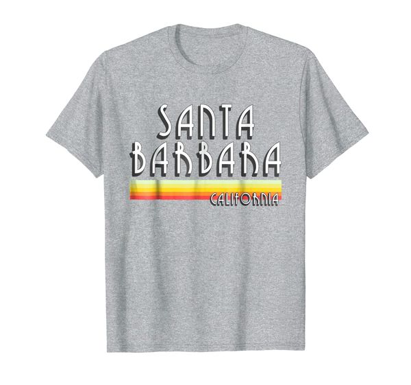 

santa barbara california t shirt retro ca lines, White;black