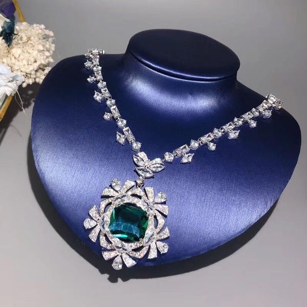 

designer fashion copper jewelry 3a cubic zirconia party necklace chains, Silver