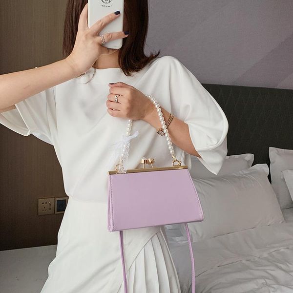 

evening bags women's handbags square pearl chain lace bow metal switch leather crossbody shoulder bag wholesale 2021 fashion elegant