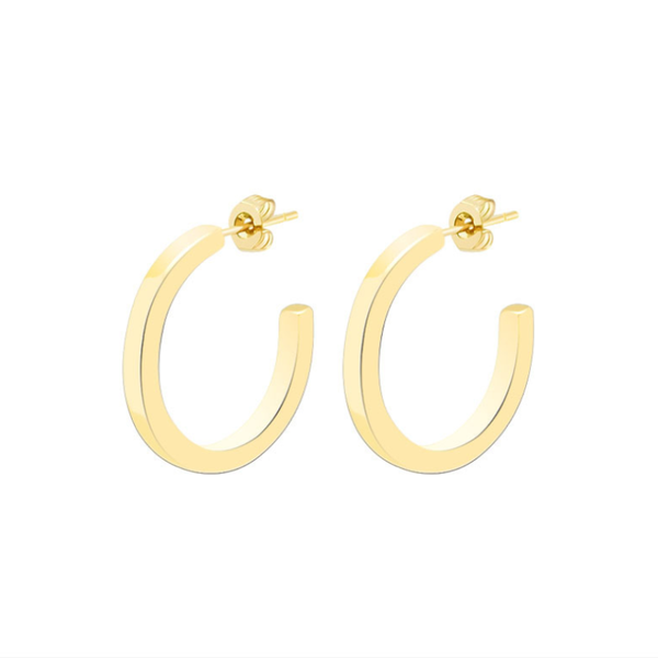 

hoop & huggie earrings 2021 trend internet elebrity recommend fashionable c-shaped gold color titanium steel for women wholesale, Golden;silver