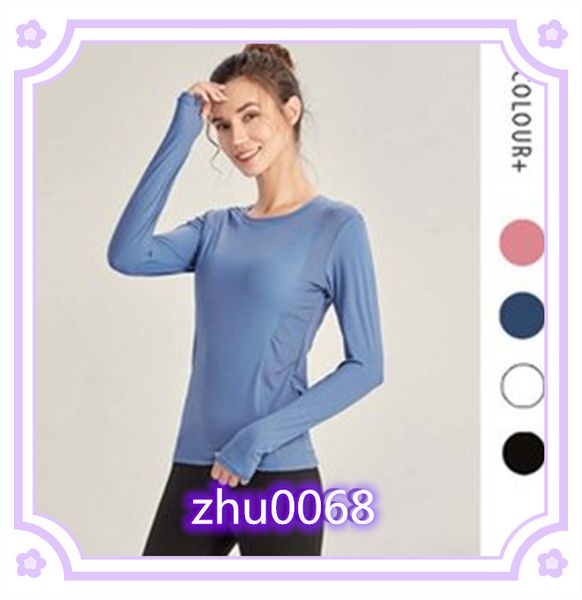 

l-232 women yoga long sleeve t shirts elastic sports outfit fitness shirt stretchy slim skin-friendly for on the move, White;red