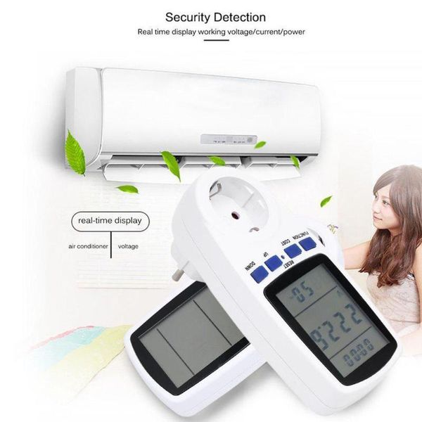 

smart home control eu plug ac power meter digital voltage wattmeter backlight monitor energy consumption analyzer electricity wat4y6