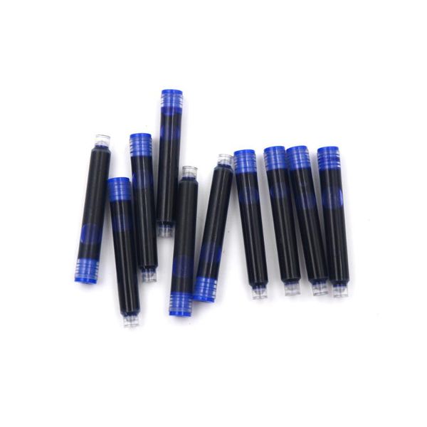 

fountain pens 10pcs ink pen cartridge refills disposable blue and black length