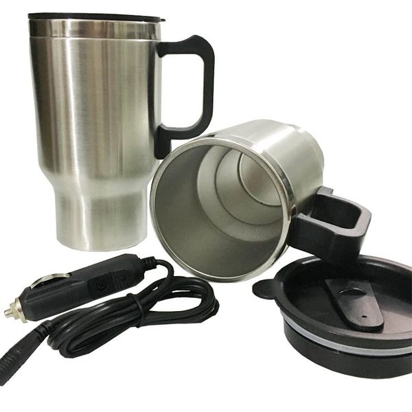 Decorazioni interne 12V Tazza di riscaldamento per auto Bollitore elettrico Auto Tazze riscaldanti termiche Bottiglia di acqua bollente Adattatore per caffè per auto 450 ML