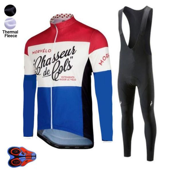 

racing sets morvelo winter thermal fleece cycling jersey long sleeve 9d gel pad pants ropa ciclismo bicycle bike clothing maillot, Black;blue