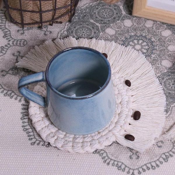 

mats & pads hand-woven placemat cotton rope bowl pad semi-circular thickened heat insulation