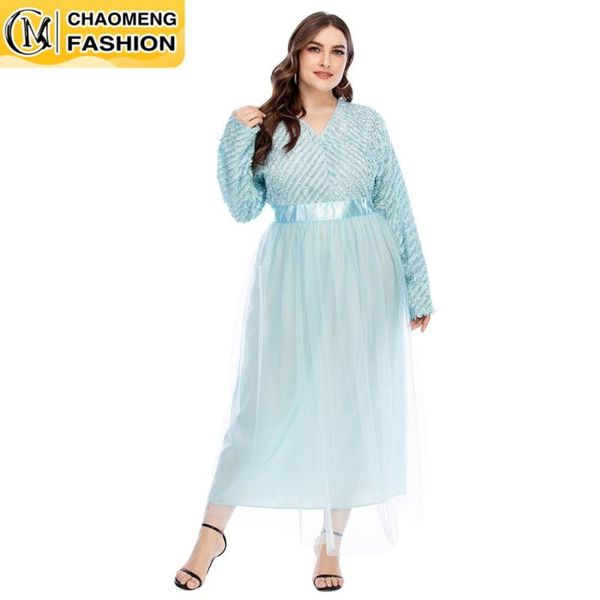 

arrivals plus size women's v-neck mesh dress america europe africa defacto femme oman clothing elegant vestidos casual dresses, Black;gray