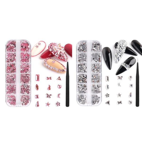 

nail art decorations q1qd crystals stone beads for jewelry making irregular gemstones bulk multicolored crystal loose rocks earrings, Silver;gold