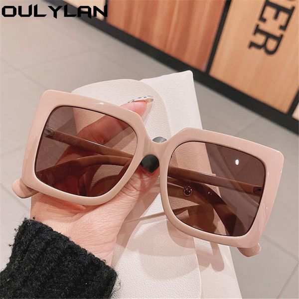 

designer sunglasses oulylan 2021 square men women luxury brand summer pink sun glasses femlae oversized goggels uv400 shades, White;black