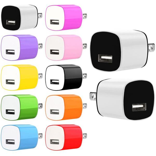 Красочные одностенные зарядные устройства 5w 1a Micro USB зарядки адаптер для вентилятора воздушной сушилки для мобильного телефона зарядное устройство Android завод