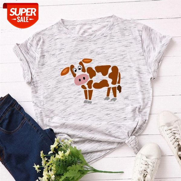 

women's loose round neck short-sleeved cotton t-shirt 278 #eb4a, White