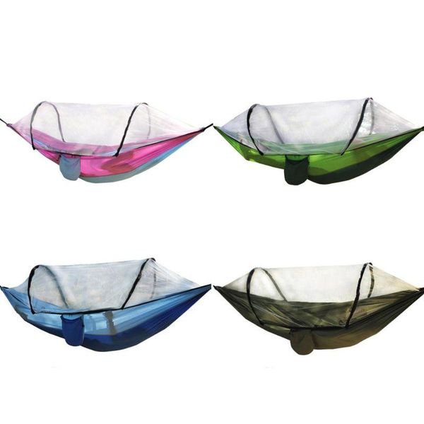 

1-2 person portable outdoor hammock with mosquito net parachute camping hanging 581c camp furniture
