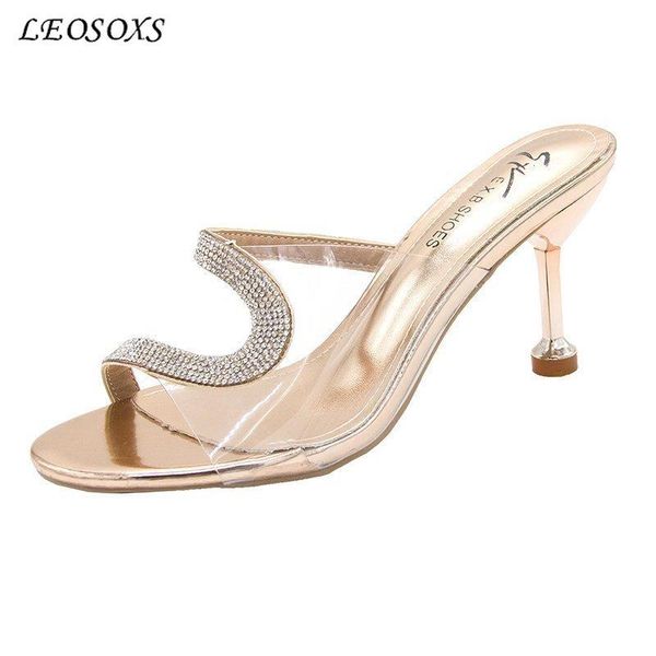 

summer woman slipper sandals fashion high heels open toe crystal ladies rhinestone beach flip flops slippers, Black