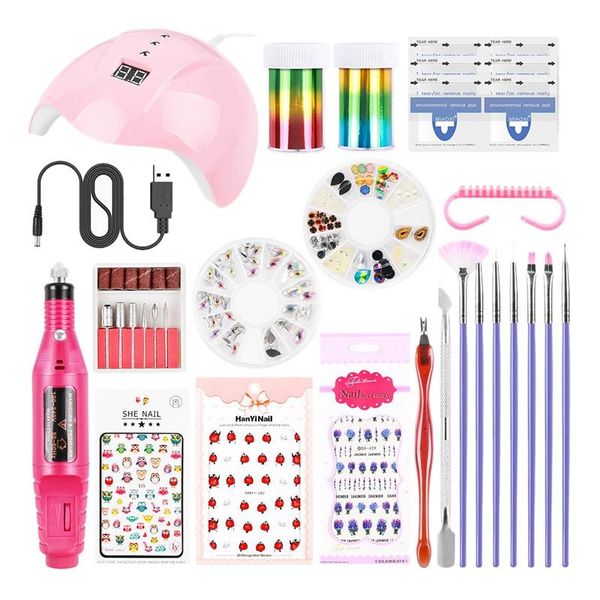 

nail dryers lamp acrylic gel poly kit extension uv polish enhancement manicure set art tools