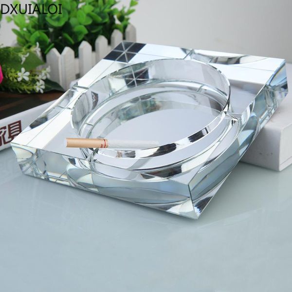 

decorative objects & figurines crystal glass ash tray black / gold tranparent square shape ashtray office modern m