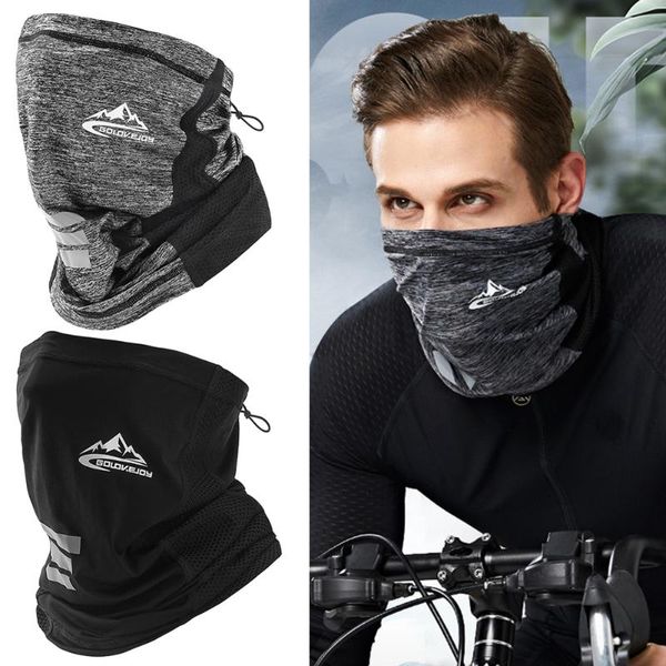 

protection ice silk face cover neck tube outdoor sports bandana scarf breathable hiking gaiter cycling caps & masks, Black