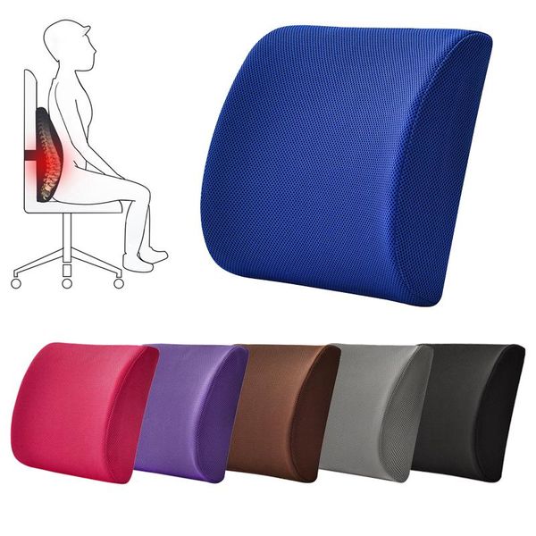 

seat cushions soft memory foam lumbar support breathable healthcare back waist cushion car home office pillows travel pillow relieve pain