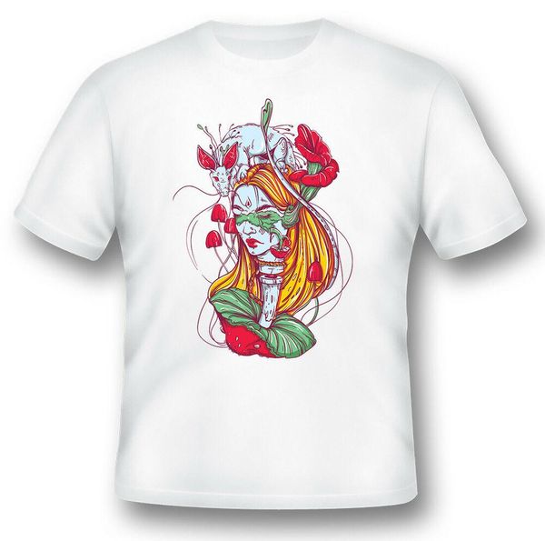 

amanita flowers black or white tee, White;black