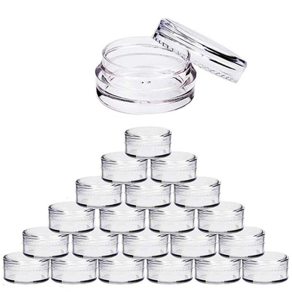 

storage bottles & jars 50pcs empty loose powder container cosmetic with sifter transparent plastic clear reusable travel pot makeup