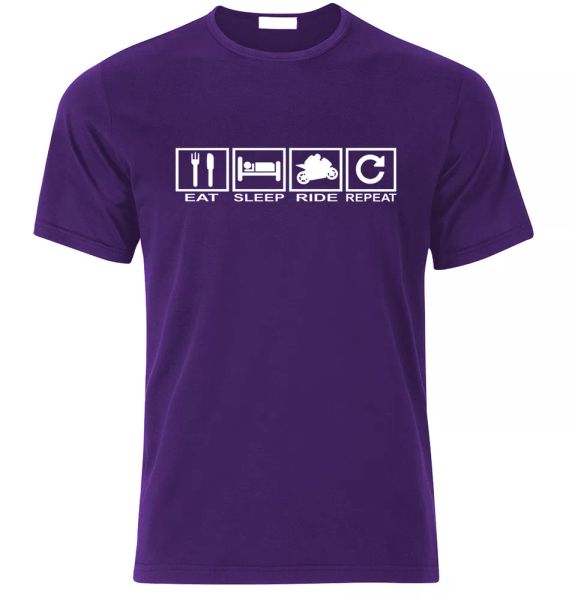 

eat sleep ride biker motorcycle fan t shirt t-shirt, White;black