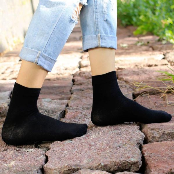 

men's socks 5pcs/lot travis scopure cotton skarpetki casual middle tube lift ears boat sock sports men chaussette homme, Black