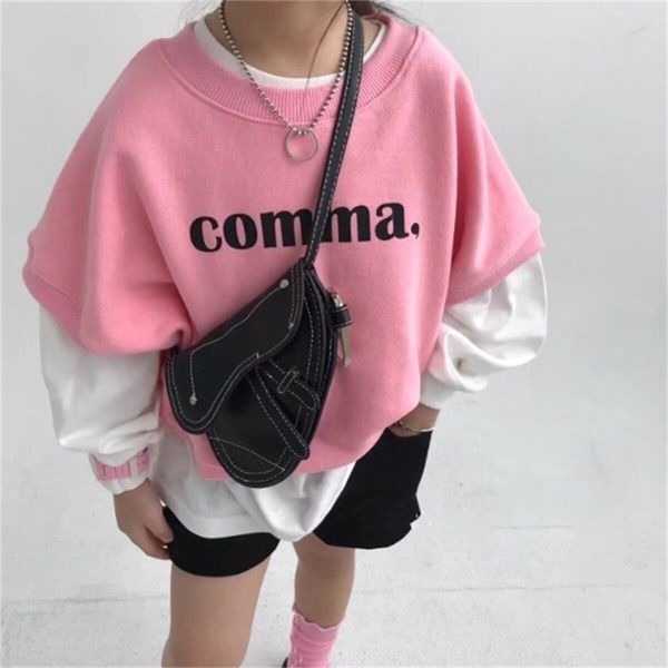 

spring summer girls fashion letter vest kids korean design 210528, Camo