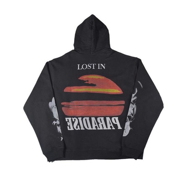 

men's hoodies & sweatshirts lost in paradise askyurself hoodie hoody men women fire clouds sunset washed old vintage pullover, Black