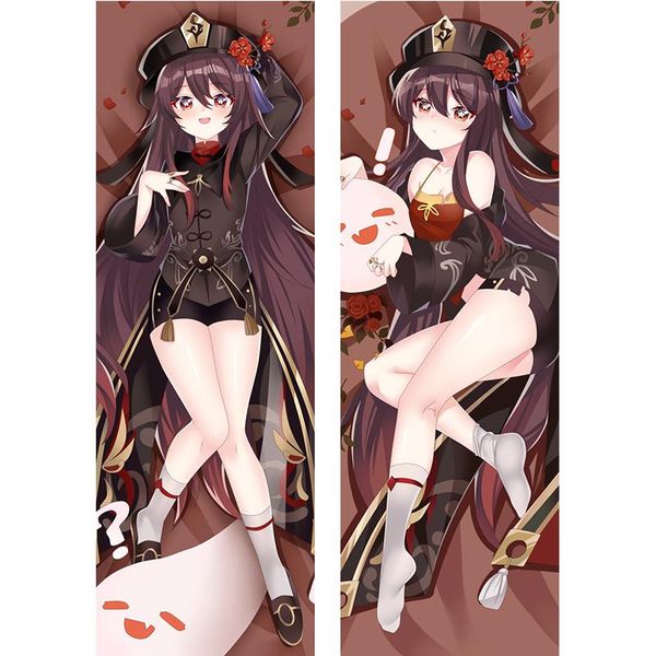 

pillow case game genshin impact hutao dakimakura cover double-sided hugging body peachskin otaku bedding pillowcase