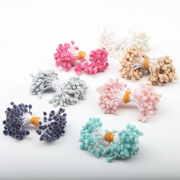

decorative flowers & wreaths 100pcs/lot artificial 7 colors plastic fake stamen diy flower home any festivals handmade decoration 19620