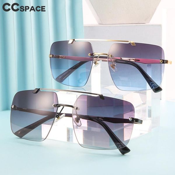 

sunglasses 46715 2021 oversized rimless fashion men's and women's sunshade uv400 retro glasses, White;black
