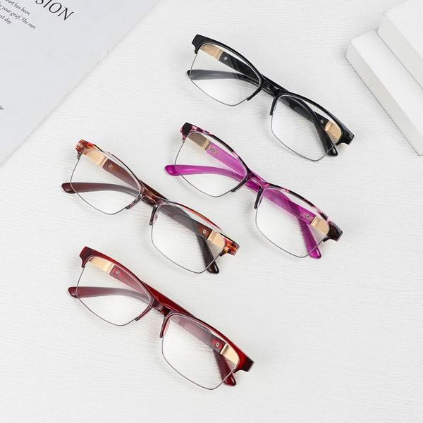 

sunglasses women ultralight portable high-definition far sight glasses reading half frame presbyopic eyewear, White;black