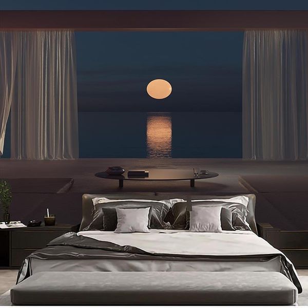 

tapestries sea moon landscape tapestry mandala wall hanging boho decor macrame hippie witchcraft