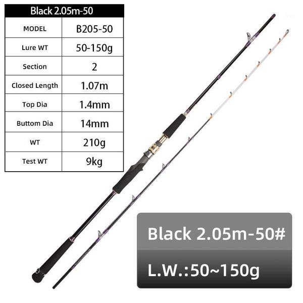 

boat fishing rods 2.05m lead weight 50 to 300g haoyu workshop saltwater light rod made in china