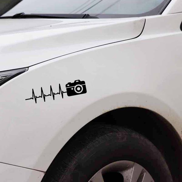 

15.8cm*3.9cm pgraphy pulse heartbeat sticker camera vinyl black car sticker